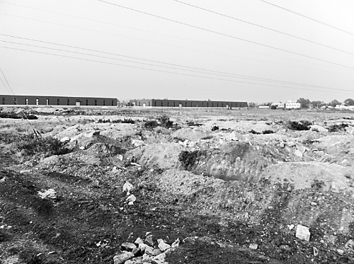 兩年半時間里，空曠的院子里，只有北側建成了兩棟空空的廠房。