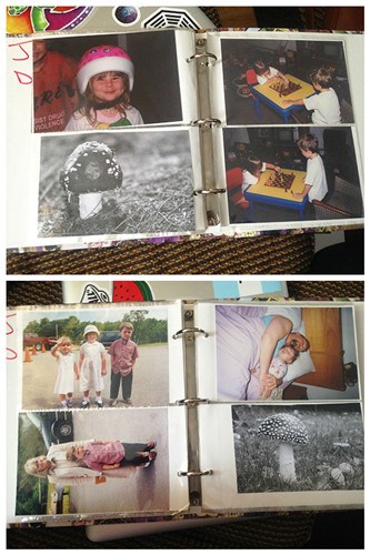 圖五：這位老爹最神的是，把一棵蘑菇的照片放進(jìn)了家庭相冊里，真正地作為家人來對待。